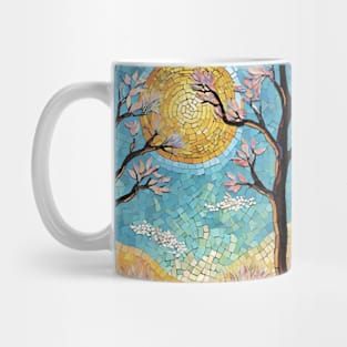 Nature's Mosaic Symphony: Van Gogh Inspired Landscape Mug